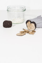 Isolated Truffle with plane on white background