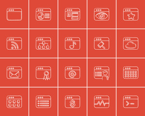 Technology sketch icon set.