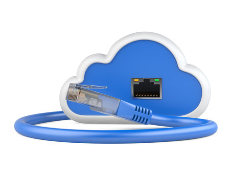 Cloud with a network plug.