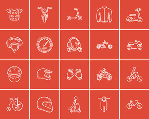 Transportation sketch icon set.