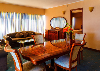 Antique desk in the luxury hotel room