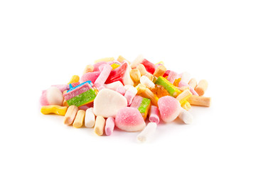 Colorful candy and marshmallows