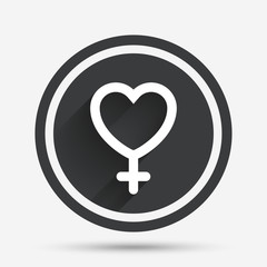 Female sign icon. Woman sex button.