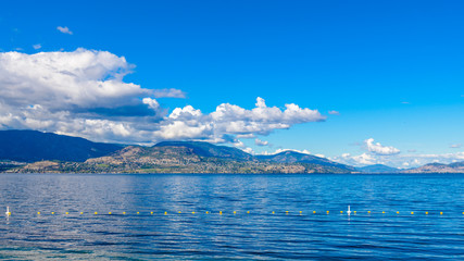 Majestic mountain lake in Canada. Okanagan Lake. Kelowna. Vancouver.