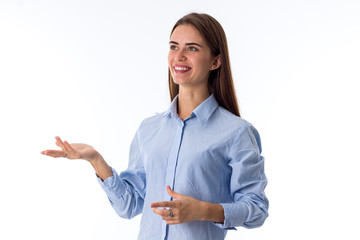 Woman talking and smiling 