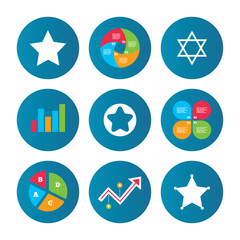 Star of David icons. Symbol of Israel.