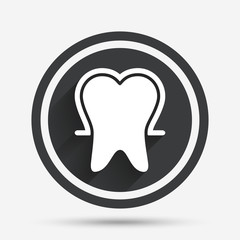 Tooth enamel protection sign icon. Dental care symbol.