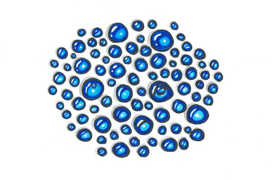 blaue Tropfen