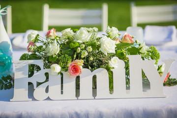 Wedding decoration in forest