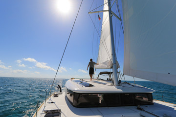 Naklejka premium Sailing boat vacation