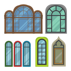 Different house windows vector elements