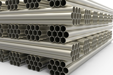 Metal tubes, 3D rendering