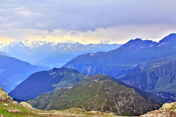 Obraz premium Scenic view of the Swiss mountains