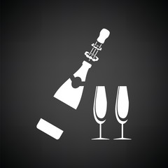 Party champagne and glass icon