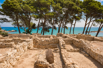 Greco-Roman archaeological site of Ampurias (Empuries) in the Gulf of Roses, Catalonia, Spain.