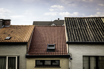 Roofs of an urban housing development in Europe