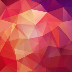Abstract mosaic background. Triangle geometric background. Design elements. Vector illustration. Red, orange colors
