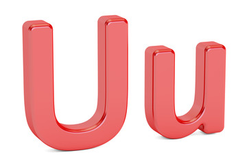 letter U alphabet, 3D rendering