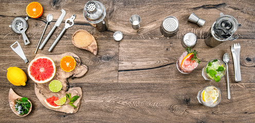 Fruit  drinks Cocktail making tools Mojito campari aperol