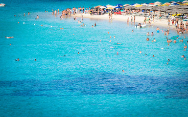 Tuerredda, one of the most beautiful beaches in Sardinia. - 123501463