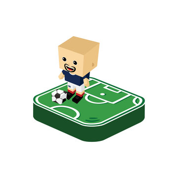 soccer player isometric cartoon