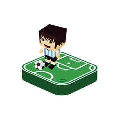 soccer player isometric cartoon