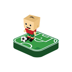 Obraz premium soccer player isometric cartoon