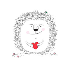 Hedgehogs love confession,   black and white