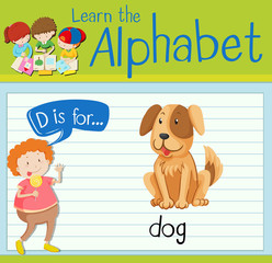 Flashcard letter D is for dog