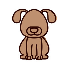 silhouette with dog domestic animal color vector illustration