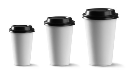 Coffee cups isolated on white