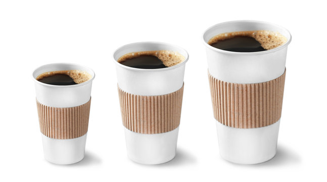 Coffee cups isolated on white