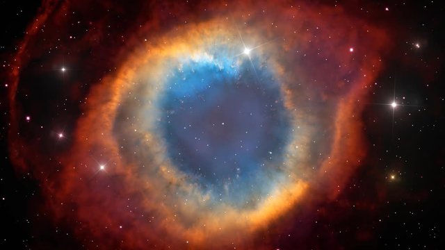 An Illustration of Helix Nebula in Outer Space