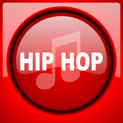 hip hop red icon plastic glossy button