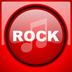 rock music red icon plastic glossy button