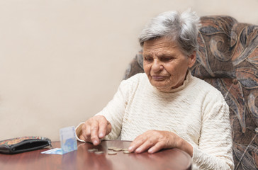 old woman with pension