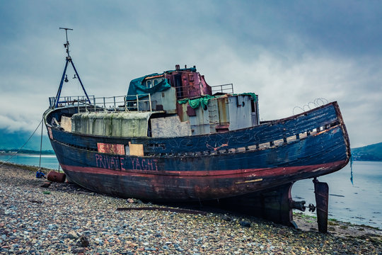Old ship wreck in Fort William, Scotland