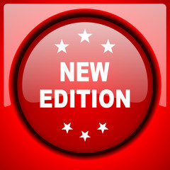 new edition red icon plastic glossy button
