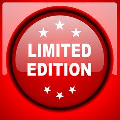 limited edition red icon plastic glossy button