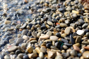 Sea stones and water