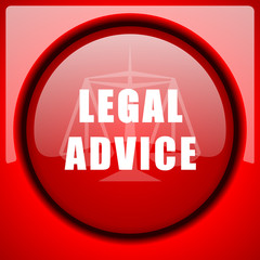 legal advice red icon plastic glossy button
