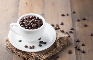 coffee bean in white cup