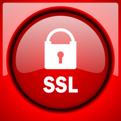 ssl red icon plastic glossy button