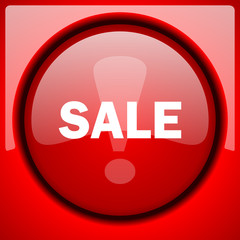 sale red icon plastic glossy button