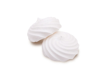 French meringue cookies isolated on white background
