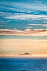 Stunning dusk over ocean as background