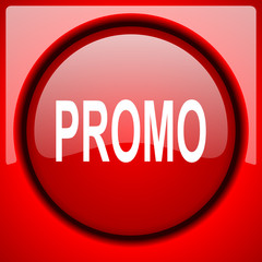 promo red icon plastic glossy button