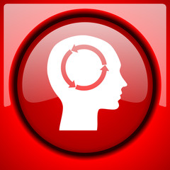 head red icon plastic glossy button