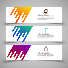Set of banner templates. Modern abstract design.