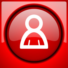 person red icon plastic glossy button